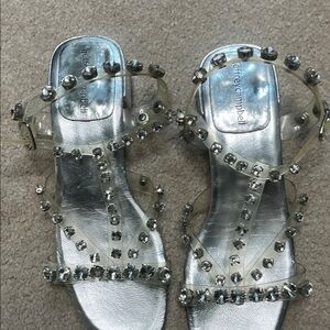Jeffrey Campbell Metallic Studded Sandals